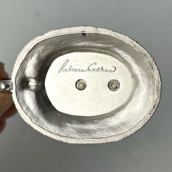 Rebecca Collins Silver Tone Oval Cherub Angel Pendant - Picture 3 of 4